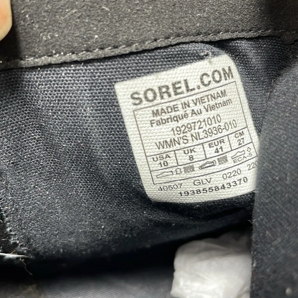 SOREL Booties Black Patent Leather Ankle Boots Harlow Size 10
